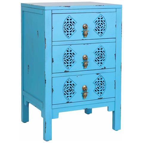 Mesita De Madera Con 3 Cajones Azul 45x36x70 - Foto 1