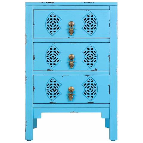 Mesita De Madera Con 3 Cajones Azul 45x36x70 - Foto 2