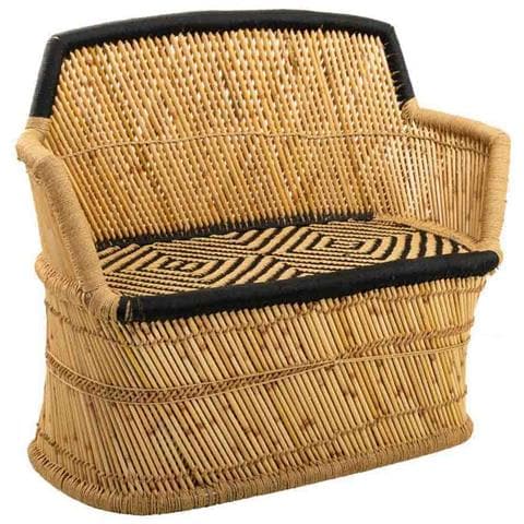 Divano 2 Posti In Bambù Marrone 103x46x90h - Foto 1