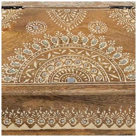 Portagioie In Legno Dipinto A Mano Marrone 24x20x12,5h Cm - Foto 8