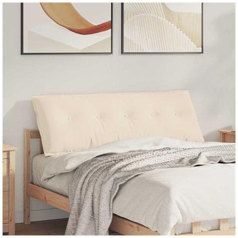 Cuscino per Schiena Beige 140 x 50 cm Tessuto in Microfibra - Foto 2