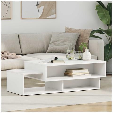 Tavolino da salotto Bianco 105 x 50 x 32,5 cm Legno multistrato - Foto 2