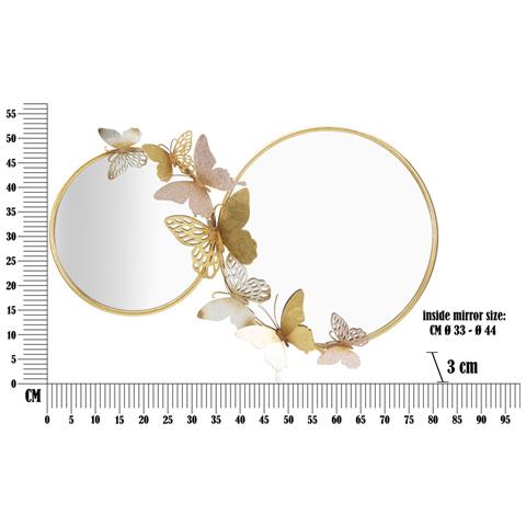 Specchio Con Cornice Farfalla 27-multicolore-metallo-81x3x52,5 Cm - Foto 6