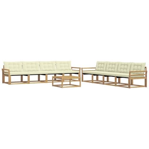 Set di divani da esterno 9 pcs Bianco e Crema 79 x 79 x 37 cm - Foto 1