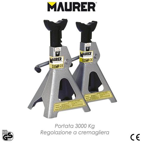 Cavalletti auto regolazione a cremagliera portata 3000Kg Max H 417 mm 2 Pz - Foto 2