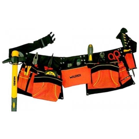 Borsa porta attrezzi doppia in nylon con 12 tasche e 2 asole per martello - Foto 2