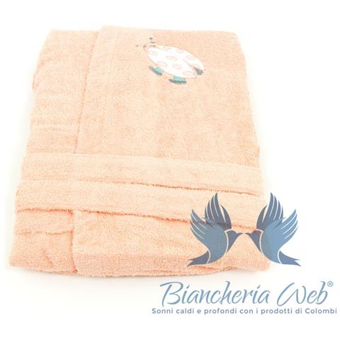 Accappatoio In Spugna Per Bambini Modello Kinder Ob Colore Salmone 5-6anni Salmone - Foto 2