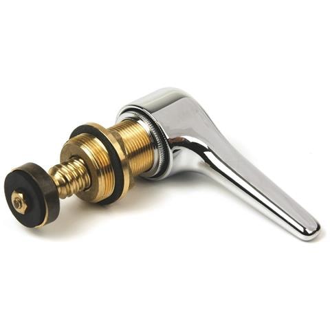 Vitone X Passorapido Incasso Asta Mobile, Vitone Per Passo Rapido Asta Mobile Ad Incasso Con Maniglia, Cappuccio, Valvola Lunghezza Mm. 89 Diametro Mm. 26 In Ottone Cromato - Foto 1