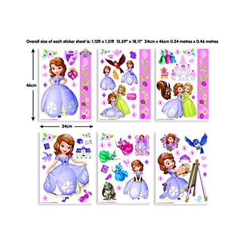 Kit Adesivi Murali Disney Sofia, Per La Stanza Dei Bambini, Multicolore - Foto 3