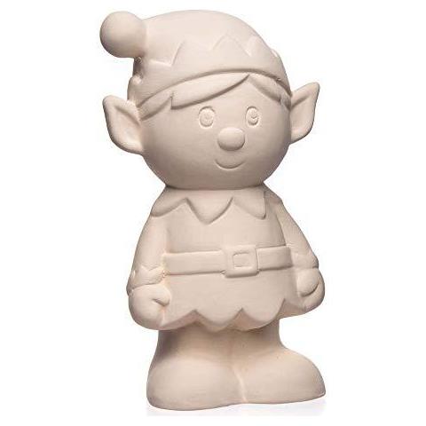 Ar743 Elf Ceramica Coin Banks Decorazioni Per Natale Ceramica Artigianale Di Attivit Per Bambini E Adulti (confezione Da 2) Crema Confezione - Foto 2