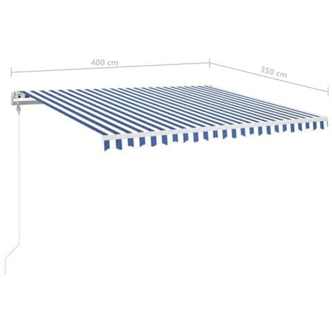 Tenda Automatica con Sensore Vento e LED 400x350 cm Blu Bianca - Foto 8