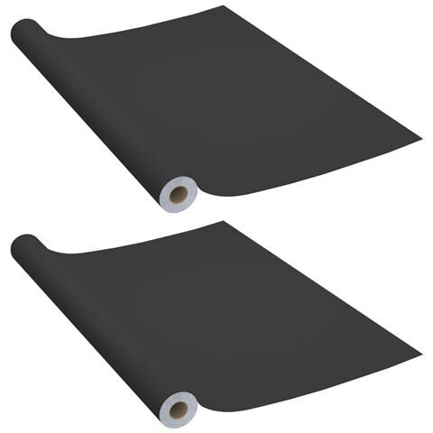 Pellicole Autoadesive per Mobili 2 pz Nere 500x90 cm in PVC - Foto 1