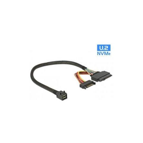 0.3m, SFF-8643 / U. 2 SFF-8639 + SATA SFF-8643 U. 2 SFF-8639 + SATA Nero cavo di interfaccia e adattatore - Foto 1