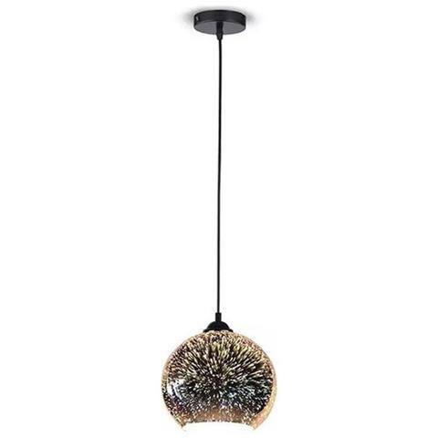 V-tac Vt-71523d Lampadario Portalampada 1mt Vetro Effetto 3d Cromato A Specchio 1xe27 ?150mm - Sku 40111 - Foto 1