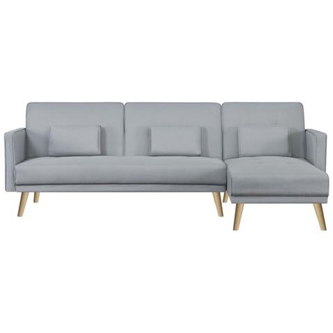 Grace Divano Penisola Reversibile E Convertibile 4 Posti Tessuto Grigio - Foto 9