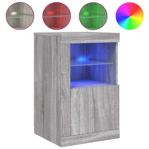 Armadietto Con Luci Led Grigio Sonoma In Legno Multistrato - Foto 2
