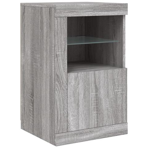 Armadietto Con Luci Led Grigio Sonoma In Legno Multistrato - Foto 3