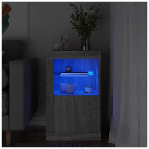Armadietto Con Luci Led Grigio Sonoma In Legno Multistrato - Foto 1
