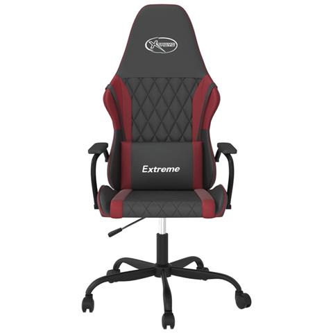 Sedia Gaming Nero E Rosso Vino In Similpelle - Foto 2