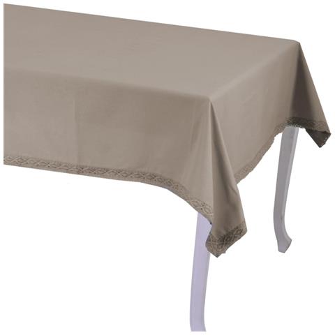 Tovaglia rettangolare in cristallo, 140 x 240 cm, in PVC, tinta unita, 15/100E Garden/Biais, colore: tortora