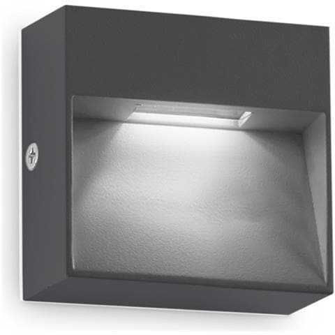 Applique Da Parete Contemporaneo Dedra Alluminio Grigio Led 1,5w 3000k Ip65 - Foto 1