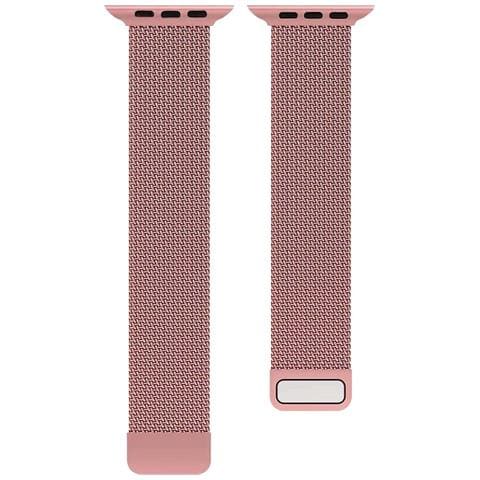 Cinturino Per Apple Watch 42/44/45mm Acciaio Inox Stile Milanese, Rosa - Foto 2