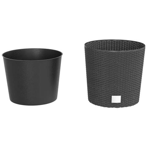 Fioriera Con Interno Rimovibile Antracite 15 / 15,3 L Pp Rattan - Foto 3