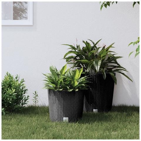 Fioriera Con Interno Rimovibile Antracite 15 / 15,3 L Pp Rattan - Foto 1