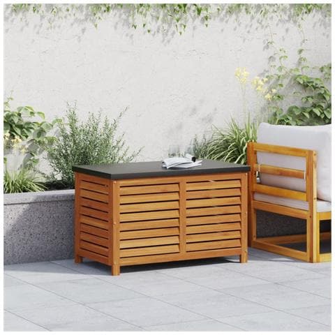 Contenitore Da Giardino 90x48x55 Cm In Legno Massello Di Acacia - Foto 3