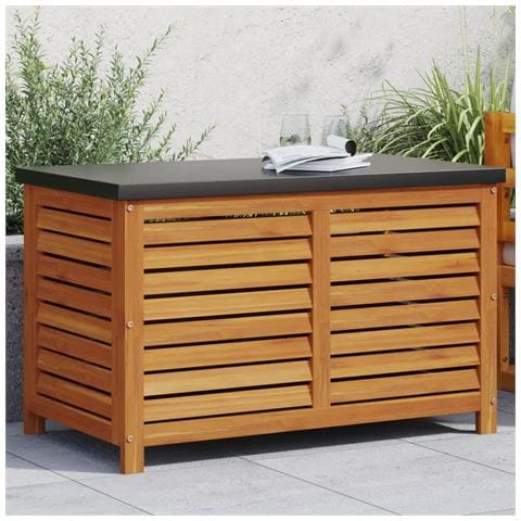 Contenitore Da Giardino 90x48x55 Cm In Legno Massello Di Acacia - Foto 1