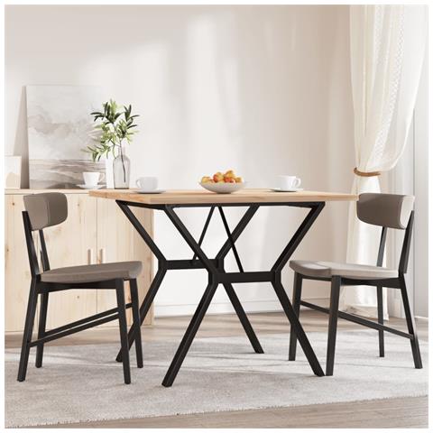 Tavolo Da Pranzo Telaio A Y 90x90x75,5 Cm Massello Pino E Ghisa - Foto 3