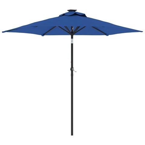 Ombrellone Giardino Con Palo In Acciaio Azzurro 225x225x212 Cm - Foto 2