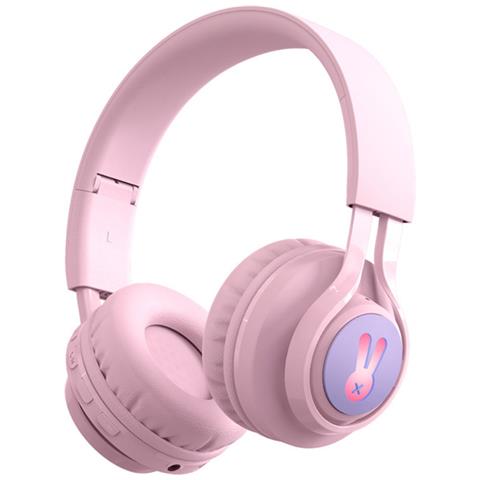 Cuffie Bluetooth 5.0 Con Retroilluminazione Led Modello Rabbix, Rosa - Foto 1