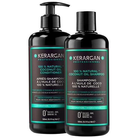 Duo Idratante Shampoo & Balsamo All'olio Di Cocco Per Capelli Disidratati E Danneggiati - Nutre Il Cuoio Capelluto - Senza Solfati, Ogm, Silicone, Olio Minerale - 2x500 Ml - Foto 1