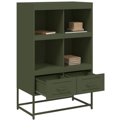 Credenza Verde Oliva 68x39x111,5 cm in Acciaio - Foto 2