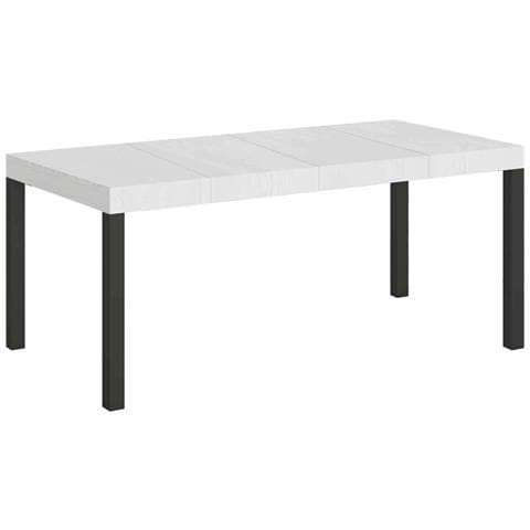 Tavolo Allungabile 90x90/246 Cm Everyday Premium Bianco Frassino Telaio Antracite - Foto 1