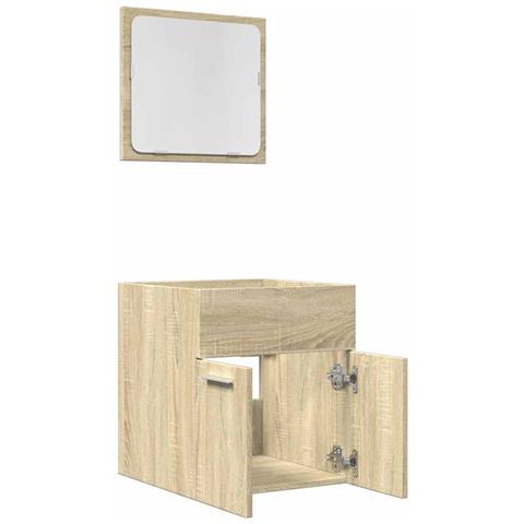 Set Mobili Da Bagno 2 Pz Rovere Sonoma In Legno Multistrato - Foto 2