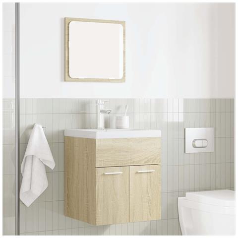 Set Mobili Da Bagno 2 Pz Rovere Sonoma In Legno Multistrato - Foto 10