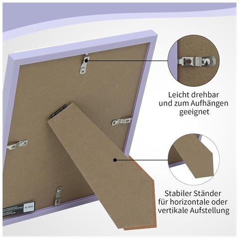 Set Di 5 Cornici Jasnofioletowe Per Foto 20x25 Cm - Stile Elegante E Moderno - Foto 4