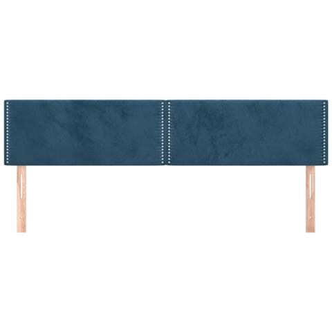 Testiera 2 Pz Blu Scuro 90x5x78/88 Cm In Velluto - Foto 3