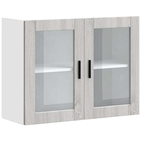 Pensile Da Cucina Con Porta In Vetro Porto Grigio Sonoma - Foto 2