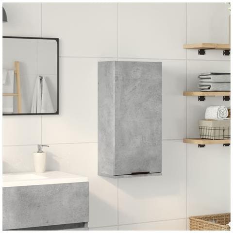 Mobile Da Bagno A Parete Grigio Cemento 32x20x67 Cm - Foto 3