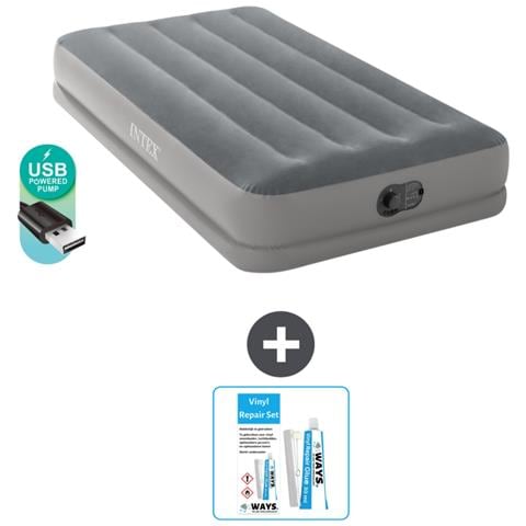 Set Materassino Gonfiabile - 191x99x30 Cm - Grigio - Include Accessori Coordinati Cb21 - Foto 1