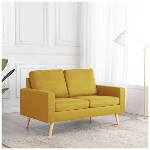 Lusso Casadino -  Divano A 2 Posti Giallo In Tessuto - Foto 7