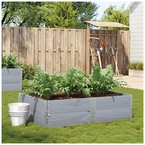 Fioriera Da Giardino Grigia 150x100 Cm Legno Massello Di Pino - Foto 7