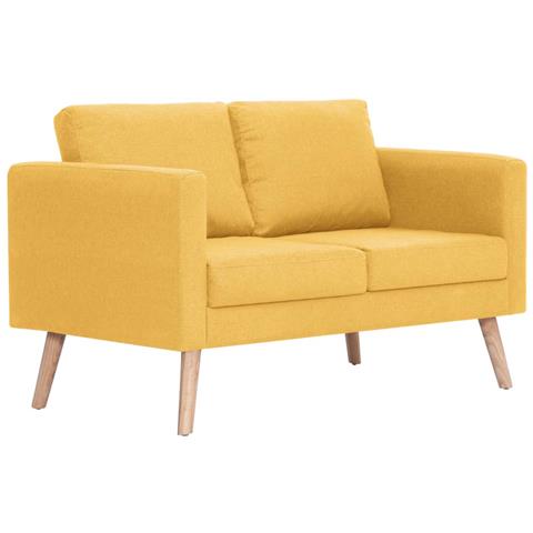 Divano A 2 Posti In Tessuto Giallo - Foto 1