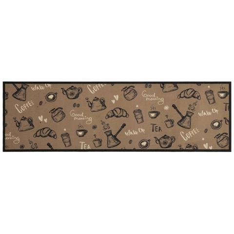 Tappeto Da Cucina Lavabile Marrone Mattutino 45x150 Cm Velluto - Foto 1