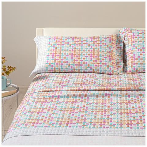 Completo Lenzuola Deva In Flanella Colore Viola Misura King - Foto 1