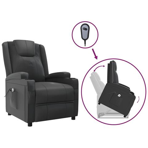 Lusso Casadino - Poltrona Alzapersona Nera In Similpelle - Foto 1