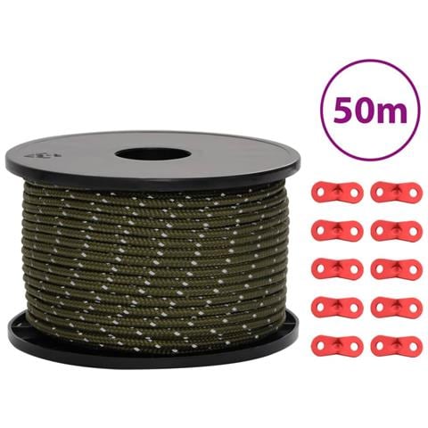 Corda Tenda con Strisce Riflettenti e Chiavi 50 m 5 mm - Foto 1